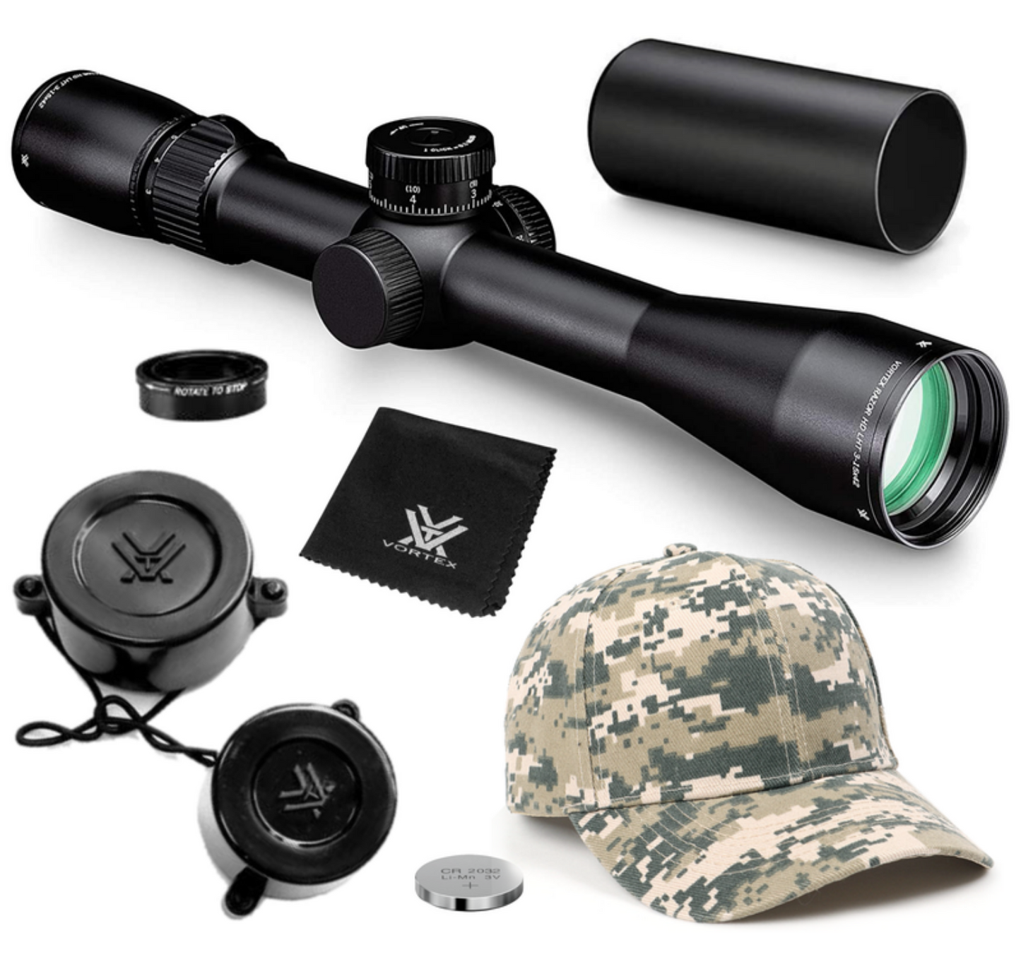 Vortex Optics Razor HD LHT 3-15x42 SFP (MRAD) Reticle 30 mm Tube Riflescope with Mount and Hat Bundle -  HSR-5i
