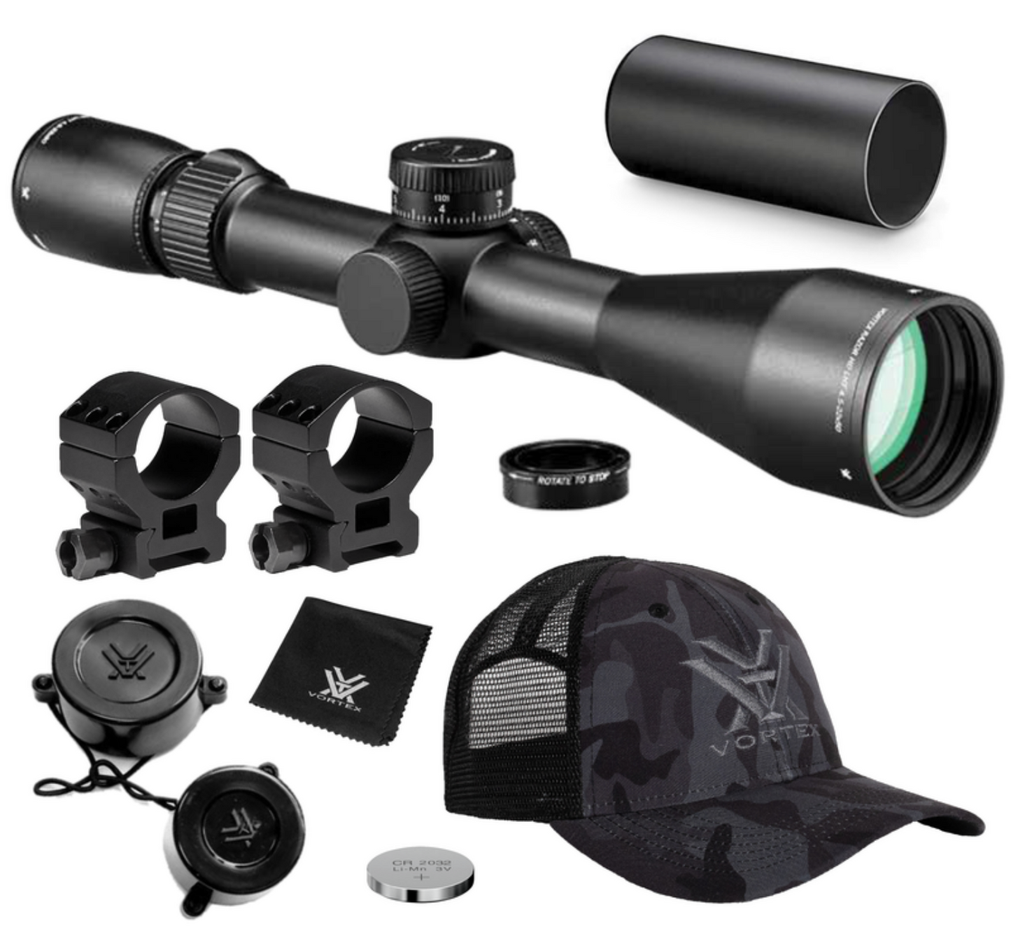 Vortex Optics Razor HD LHT 4.5-22x50 FFP Riflescope,  (MRAD) Reticle, 30 mm Tube with Wearable4U Bundle - XLR-2
