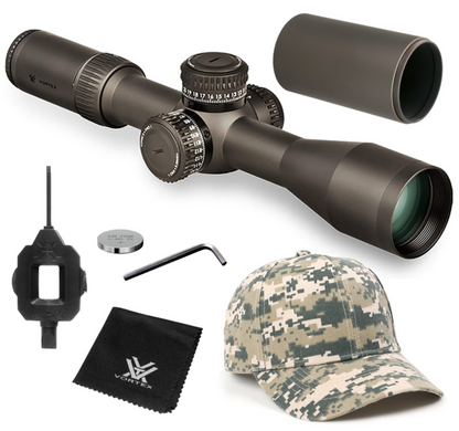 Vortex Optics Razor HD Gen II 4.5-27x56 FFP Riflescope  MOA, 34mm Tube with Wearable4U Mount and Hat Bundle - EBR-7C