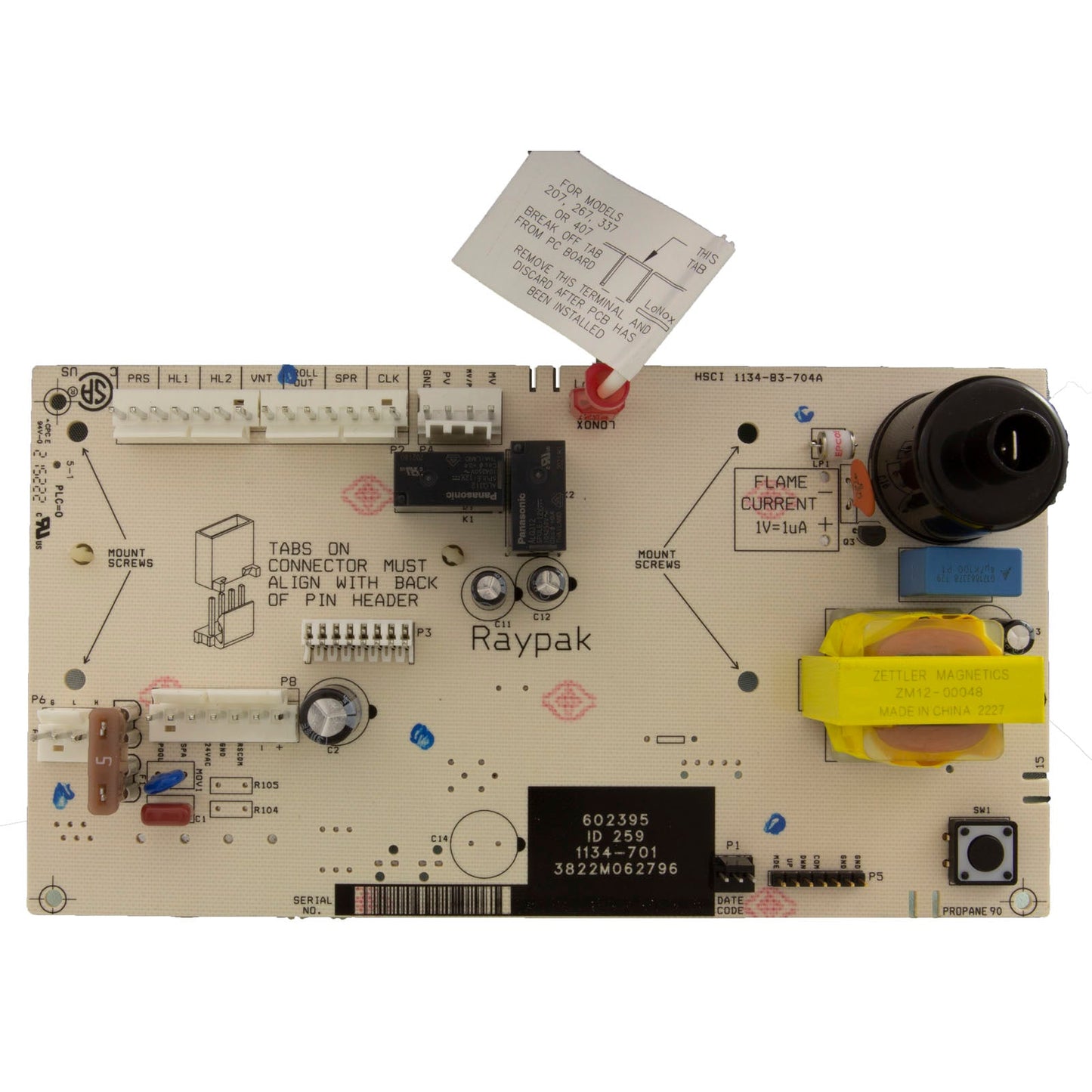 Raypak Pool/Spa Heater PC Board Controller Kit 3 Wire -  100-10000345