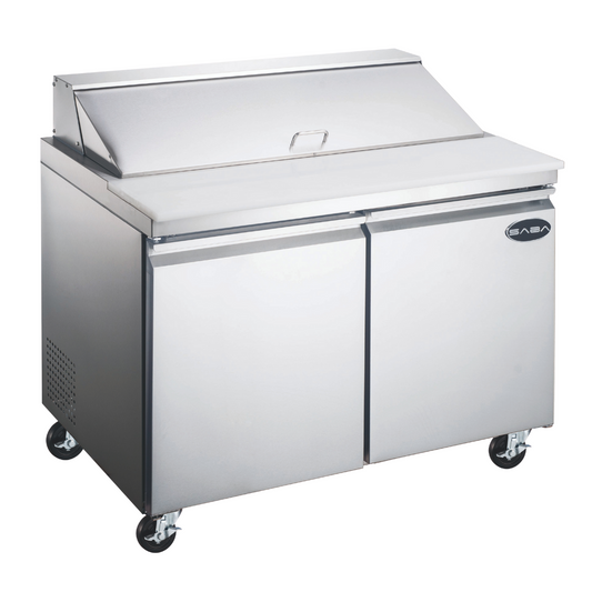 SABA  48" Two Door Commercial Sandwich Prep Table with 12 Pans - SPS-48-12