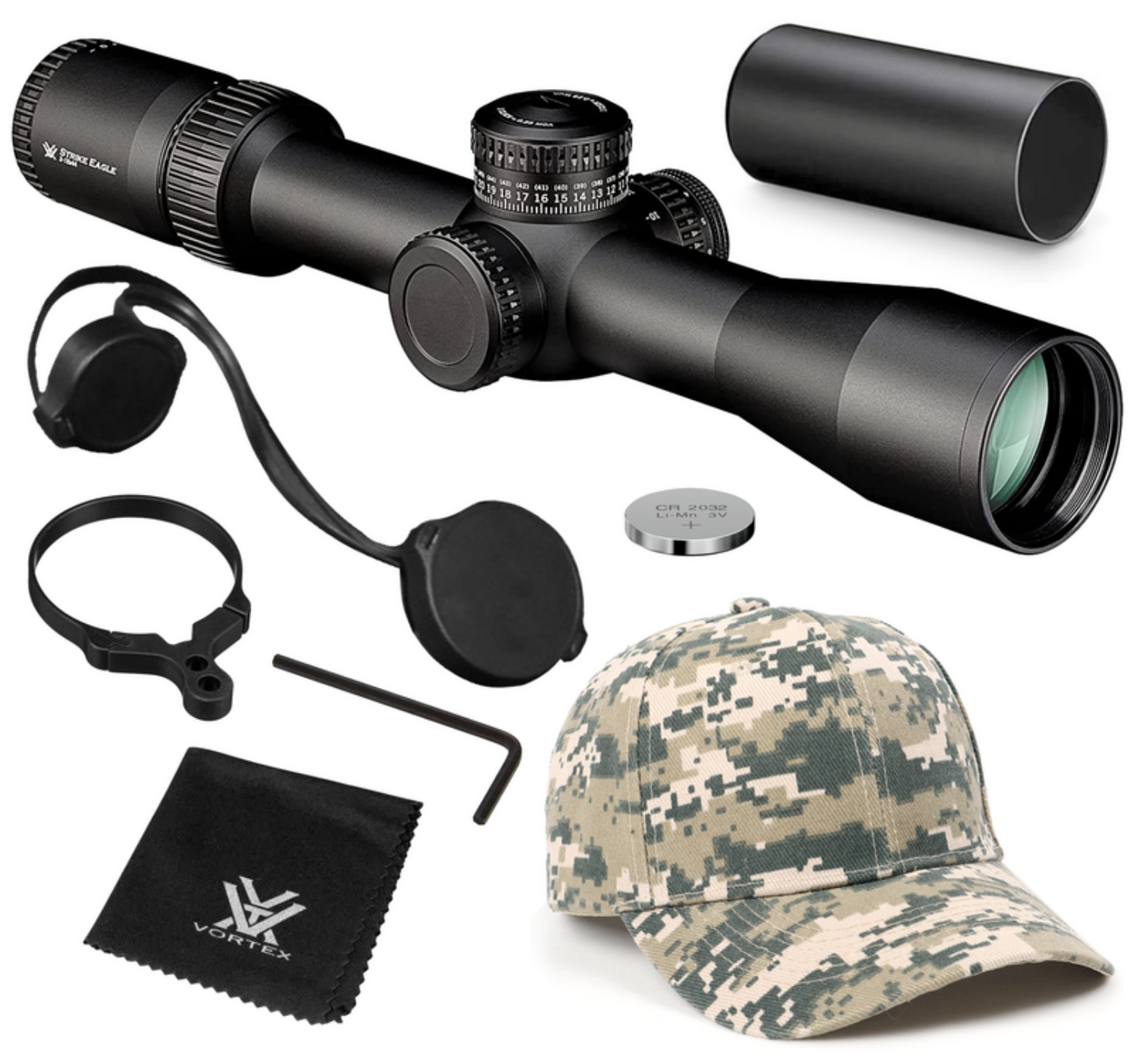 Vortex Optics Strike Eagle 3-18x44 FFP EBR-7C MOA 34mm Tube Riflescope  with Included Bundle - SE-31801