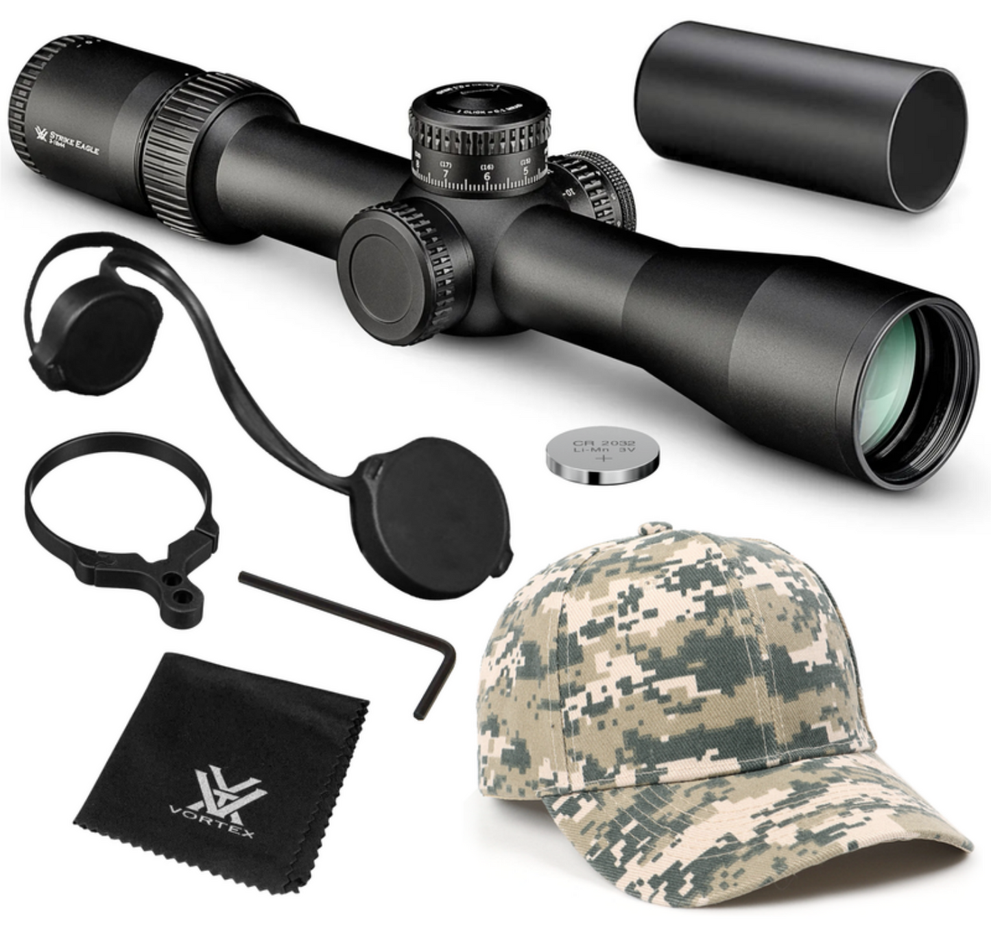 Vortex Optics Strike Eagle 3-18x44 FFP EBR-7C (MRAD) 34mm Tube Riflescope  with Included Bundle - SE-31802