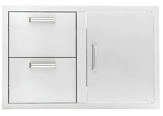 PCM  260 Series 32" Access Door & Double Drawer Combo, Reversible -  BBQ-260-DDC