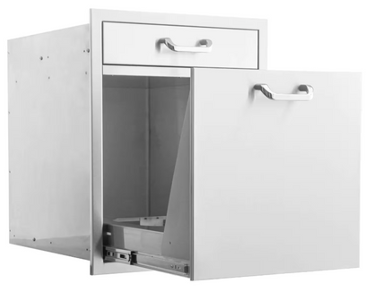 Pacific Coast Manufacturing 260 Series 20" Single Drawer & Roll-Out Trash/Recycling Bin Combo - BBQ-260-TR-DR1