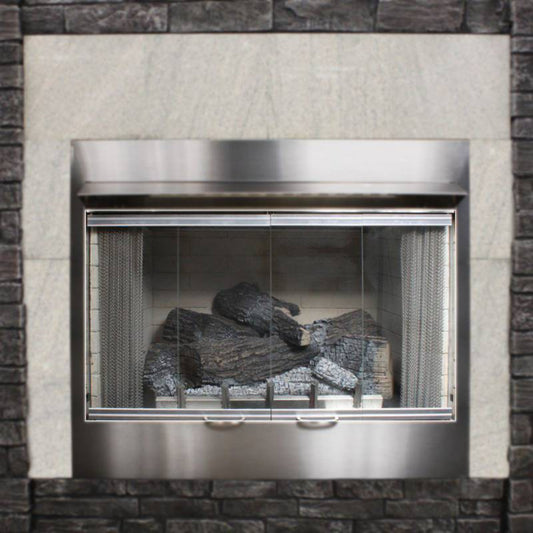Stainless Steel Bi-Fold Glass Doors for 36" Carol Rose Collection - BDO36SS