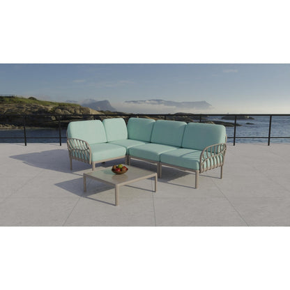 Strata Furniture Dahlia Patio Corner Loveseat and Table  - ODAXLETGM