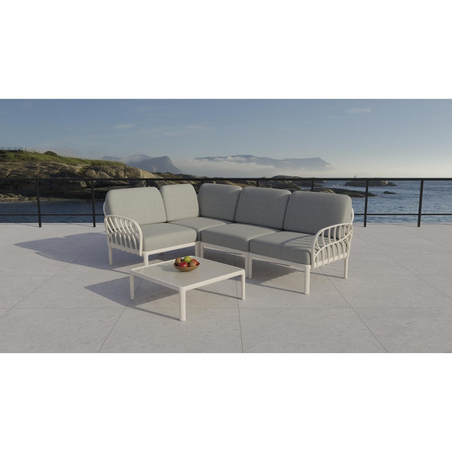 Strata Furniture Dahlia Patio Corner Loveseat and Table  - ODAXLETWG
