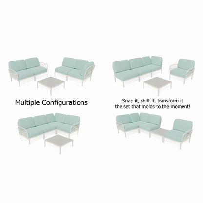 Strata Furniture Dahlia Patio Corner Loveseat and Table - ODAXLETWM