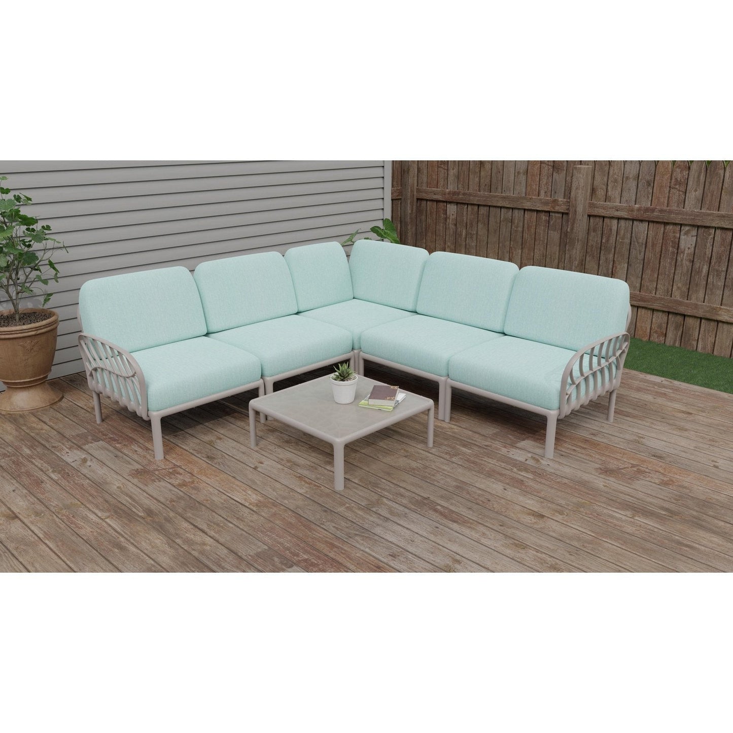 Strata Furniture Dahlia Patio Corner Sofa and Table -  ODAXSETGM