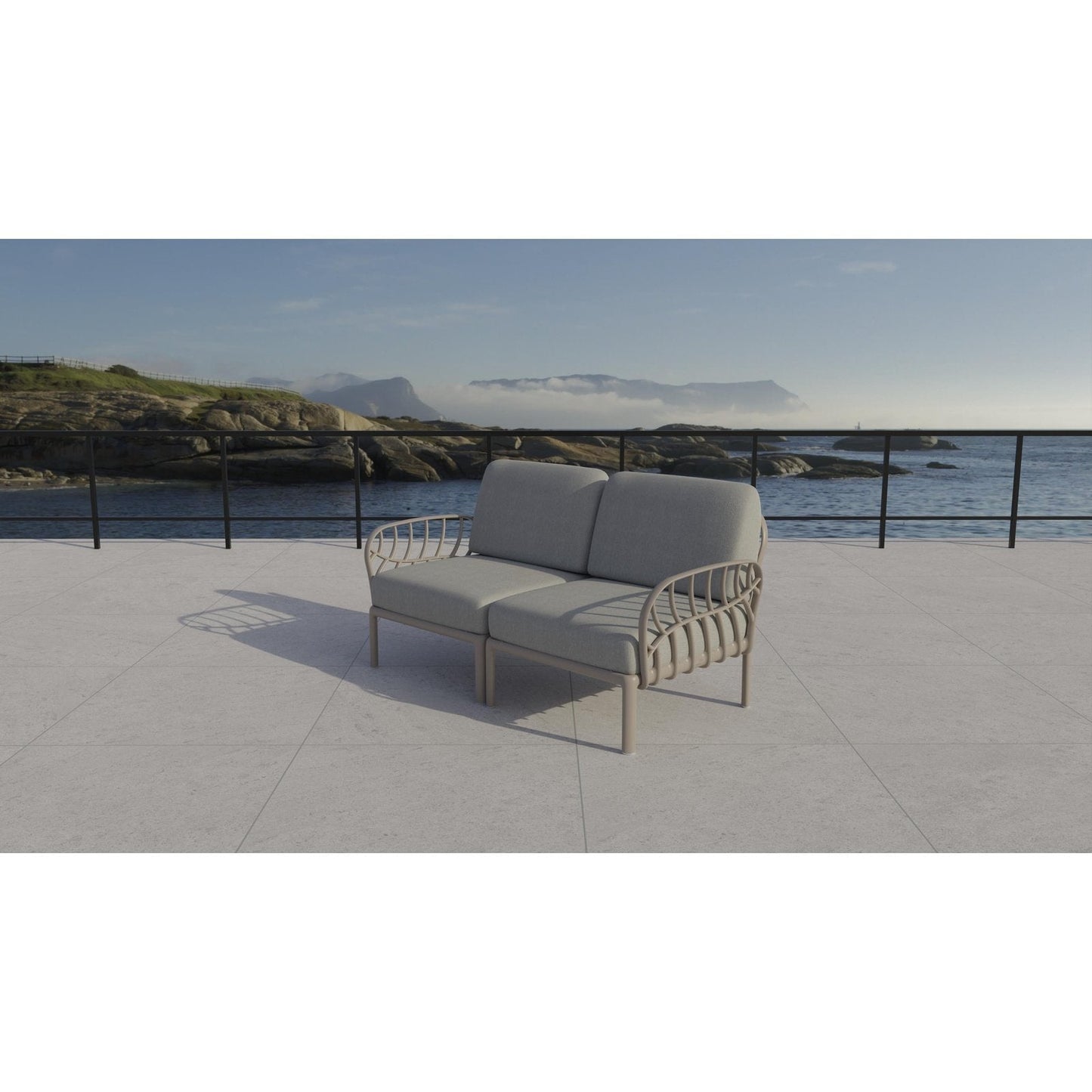 Strata Furniture Dahlia Patio Loveseat Gray  - ODALGG