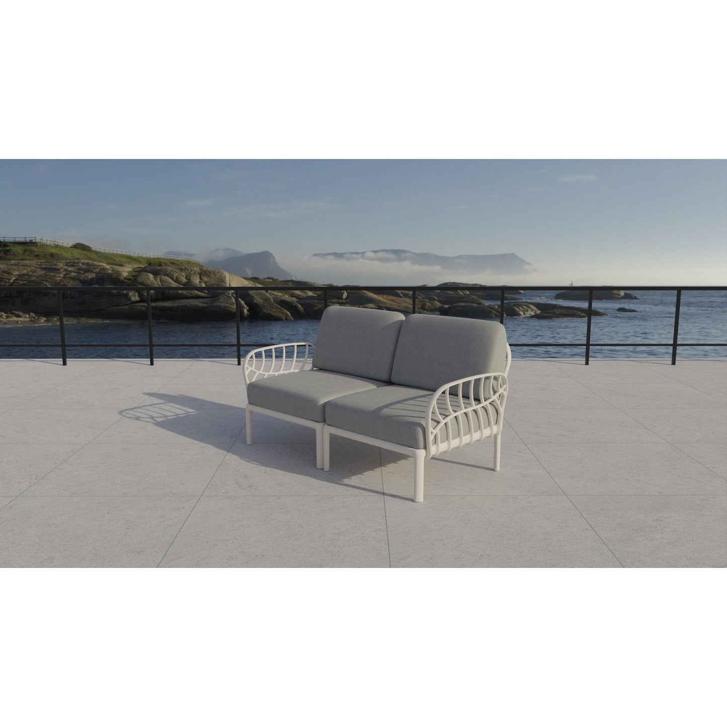 Strata Furniture Dahlia Patio Loveseat White -  ODALWG