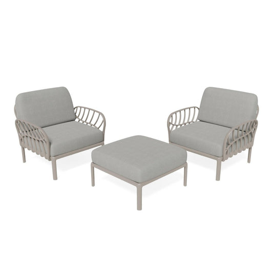 Strata Furniture Dahlia Patio Set Chairs and Ottoman -  ODACCOGG