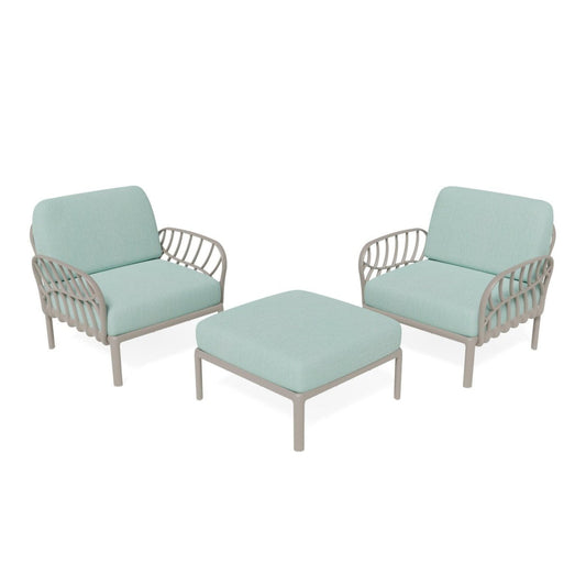 Strata Furniture Dahlia Patio Set Chairs and Ottoman  - ODACCOGM