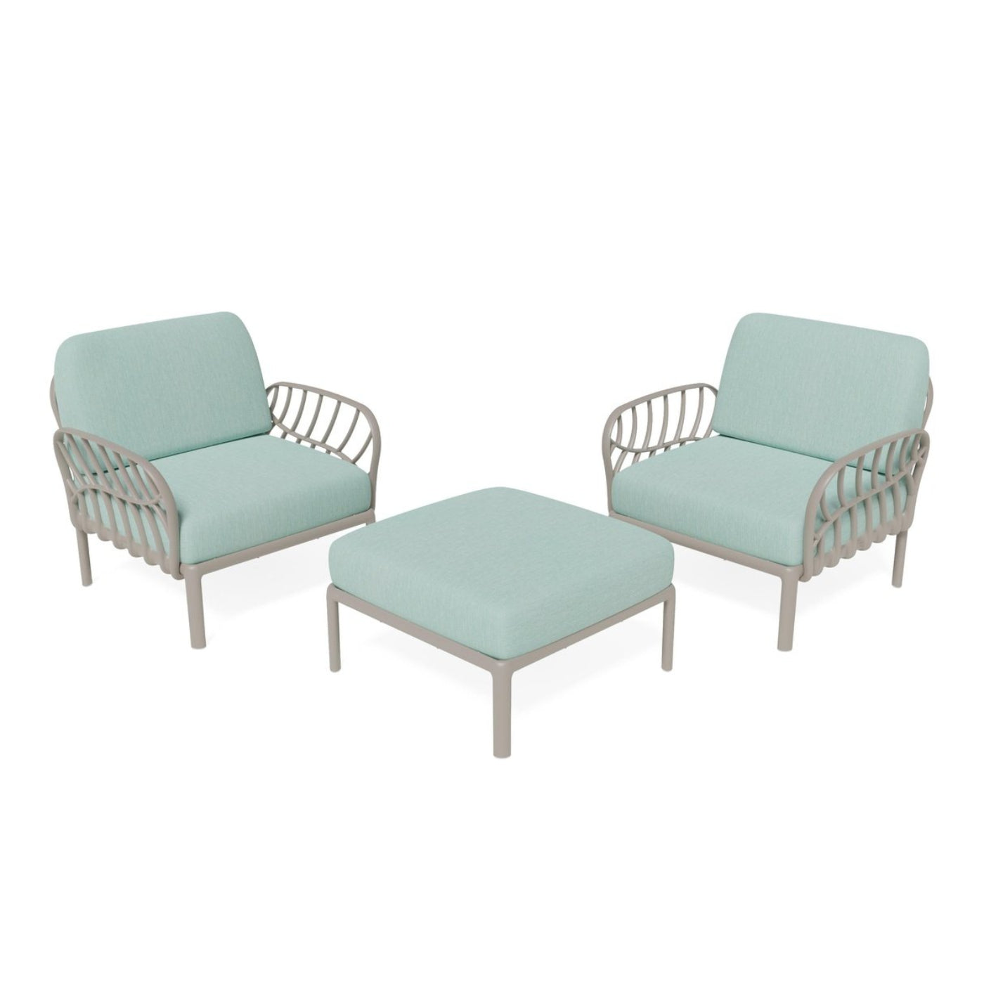 Strata Furniture Dahlia Patio Set Chairs and Ottoman  - ODACCOGM