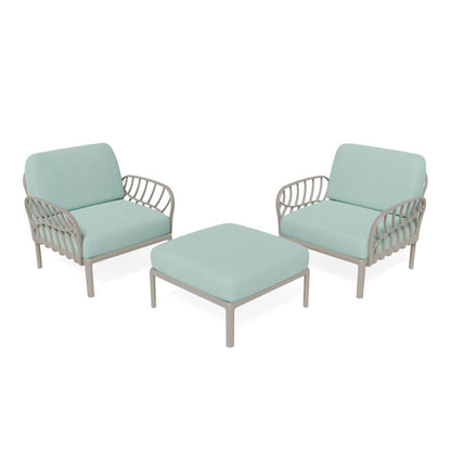 Strata Furniture Dahlia Patio Set Chairs and Ottoman  - ODACCOGM