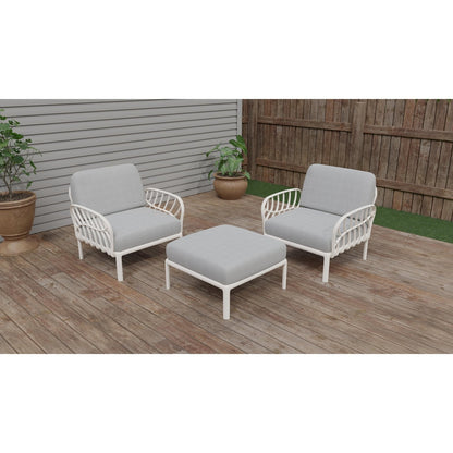 Strata Furniture Dahlia Patio Set Chairs and Ottoman  - ODACCOWG