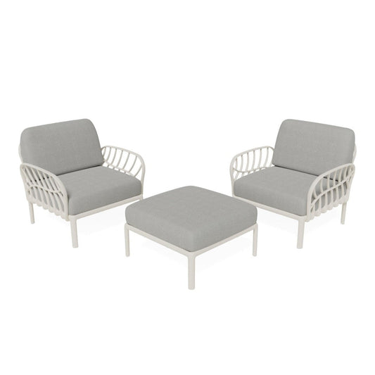 Strata Furniture Dahlia Patio Set Chairs and Ottoman  - ODACCOWG