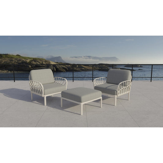 Strata Furniture Dahlia Patio Set Chairs and Ottoman  - ODACCOWG