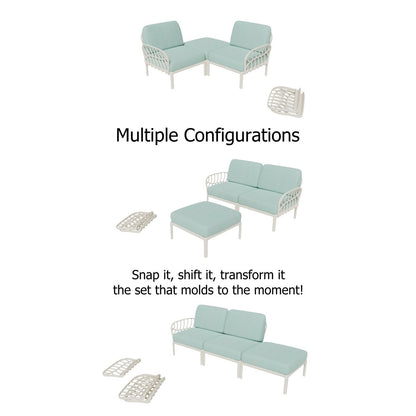 Strata Furniture Dahlia Patio Set Chairs and Ottoman  - ODACCOWM