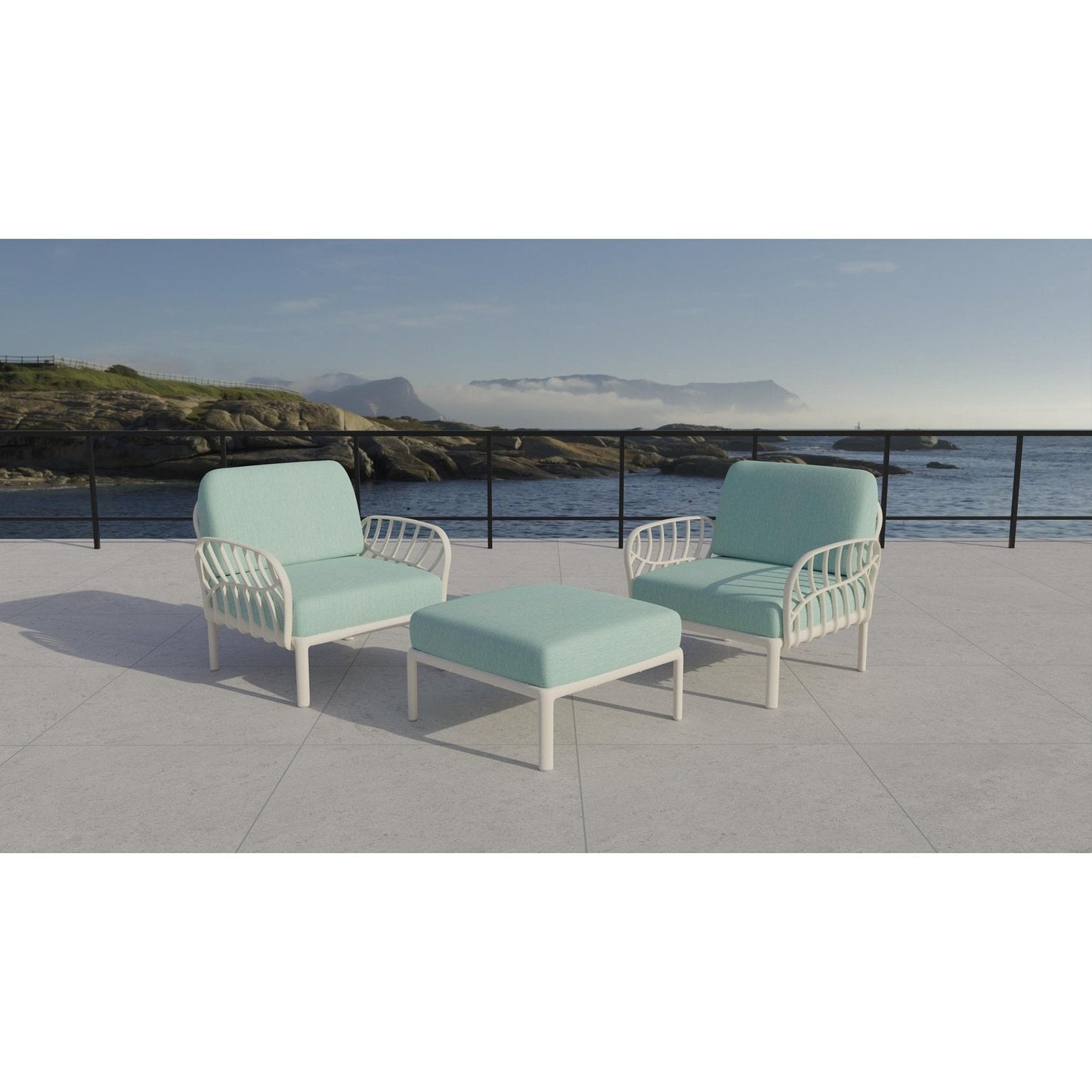 Strata Furniture Dahlia Patio Set Chairs and Ottoman  - ODACCOWM