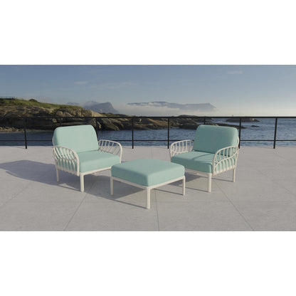 Strata Furniture Dahlia Patio Set Chairs and Ottoman  - ODACCOWM