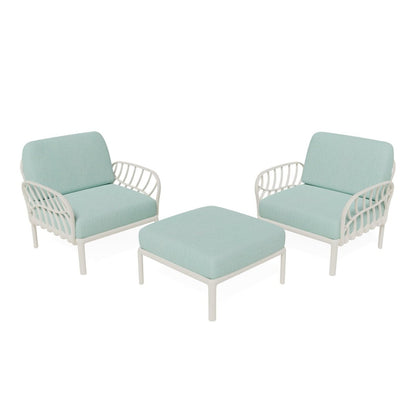 Strata Furniture Dahlia Patio Set Chairs and Ottoman  - ODACCOWM