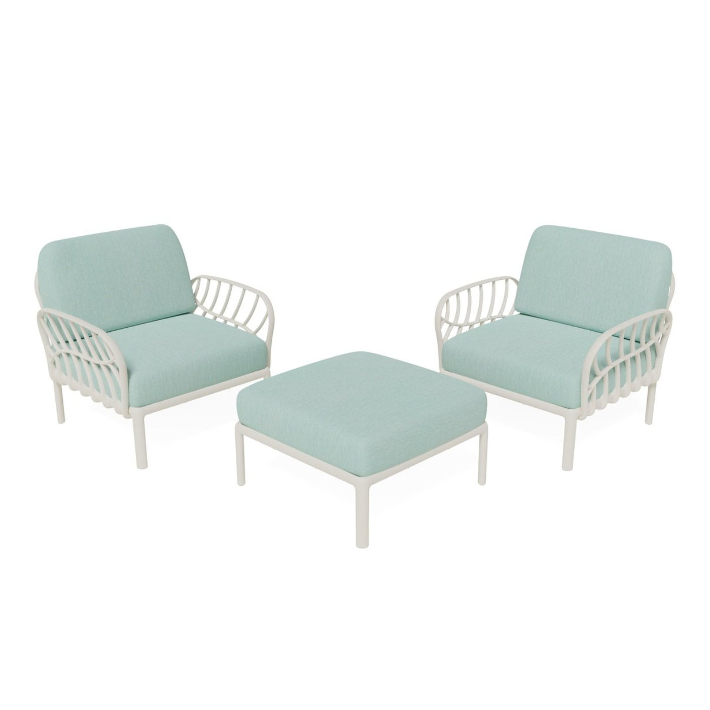 Strata Furniture Dahlia Patio Set Chairs and Ottoman  - ODACCOWM