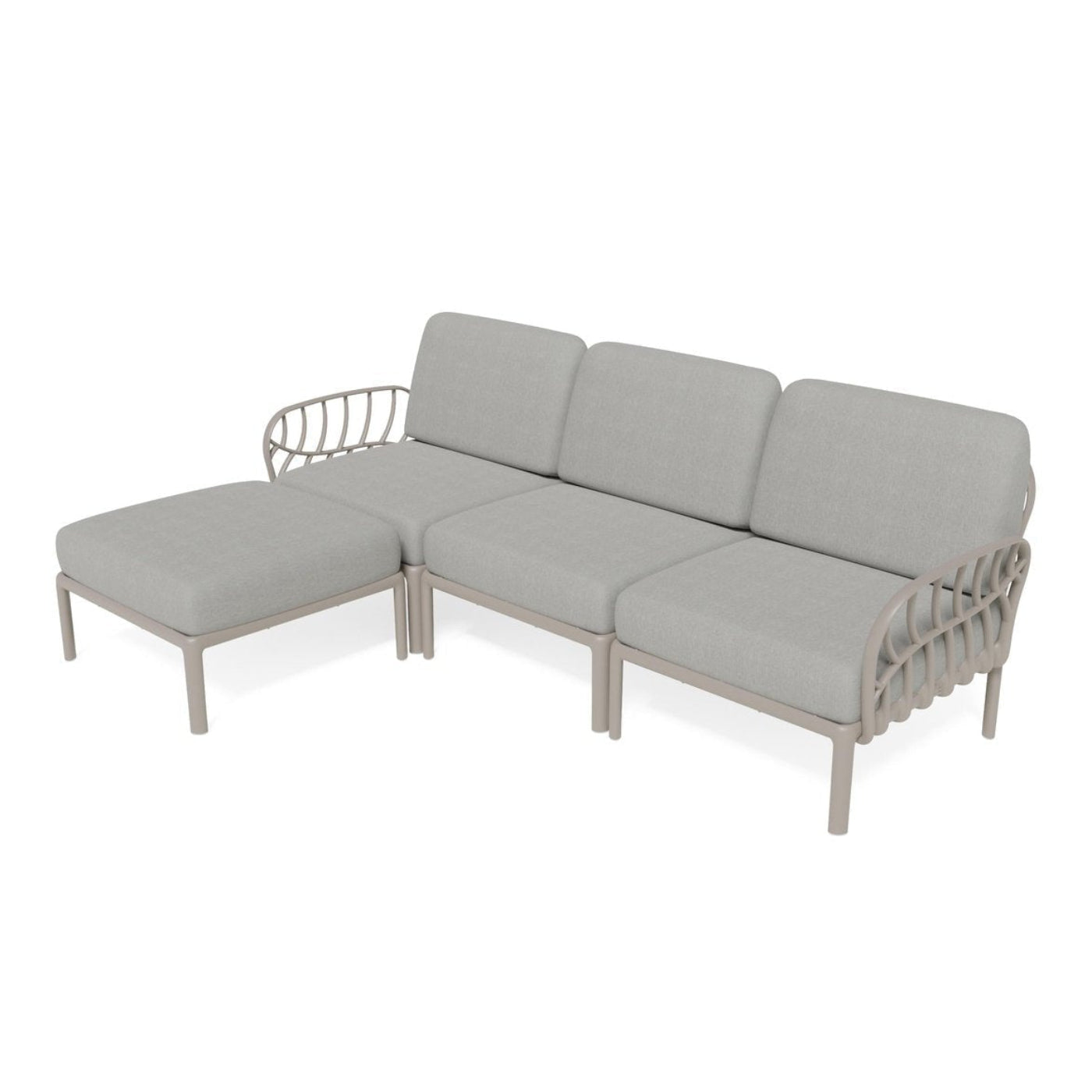 Strata Furniture Dahlia Patio Sofa Ottoman Set -  ODASOGG