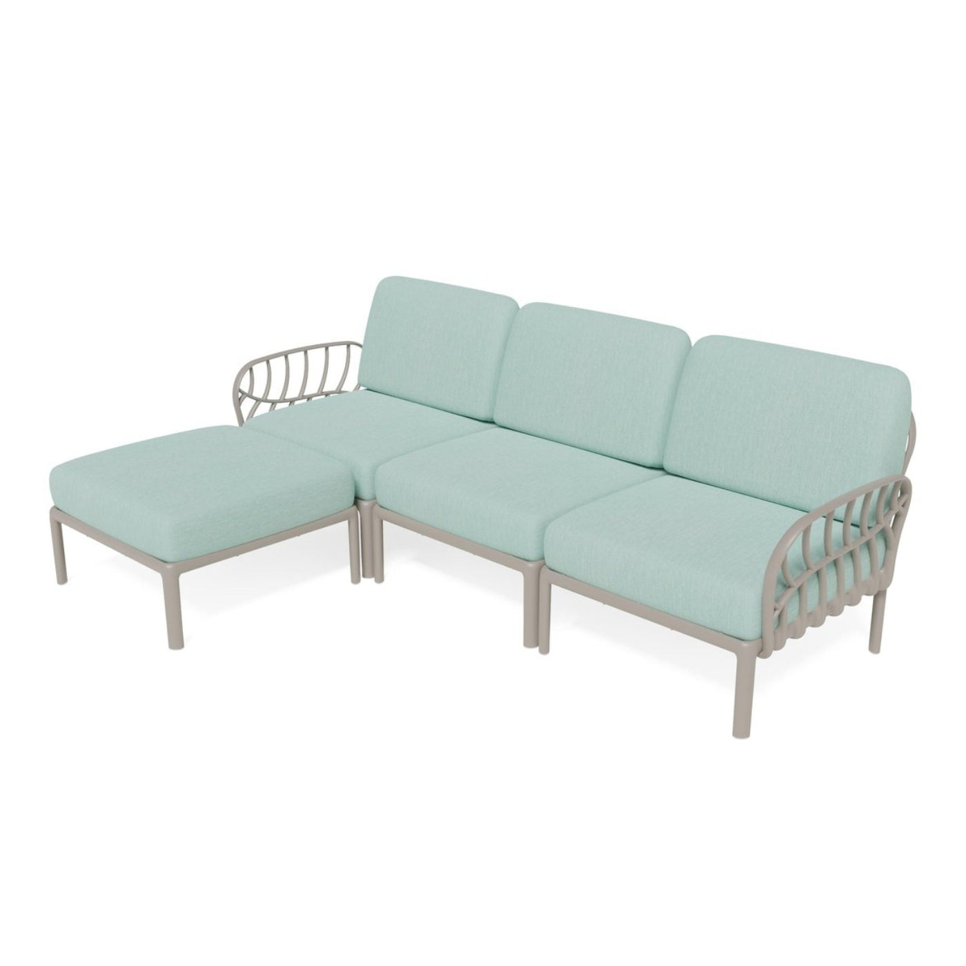 Strata Furniture Dahlia Patio Sofa Ottoman Set  - ODASOGM