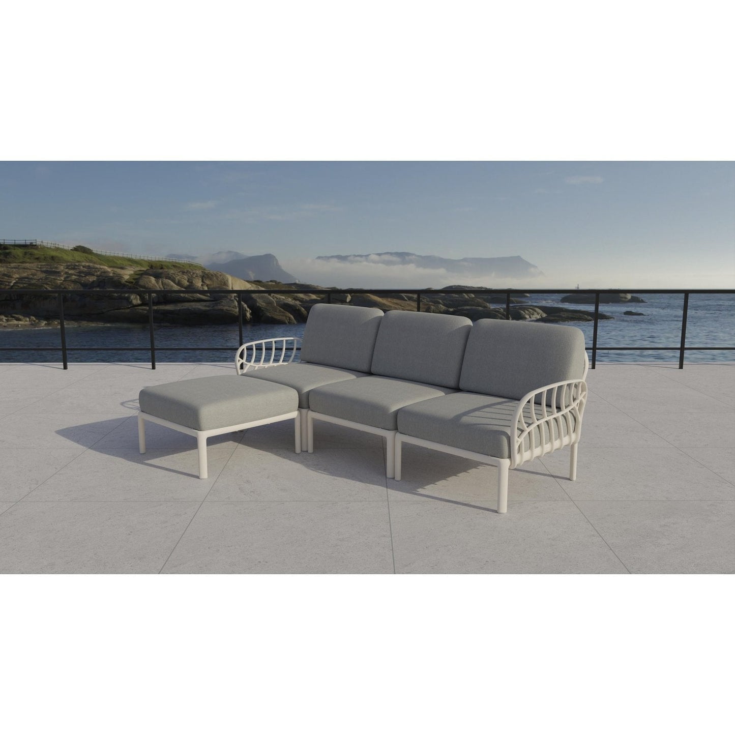 Strata Furniture Dahlia Patio Sofa Ottoman Set -  ODASOWG