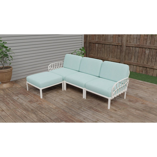 Strata Furniture Dahlia Patio Sofa Ottoman Set  - ODASOWM