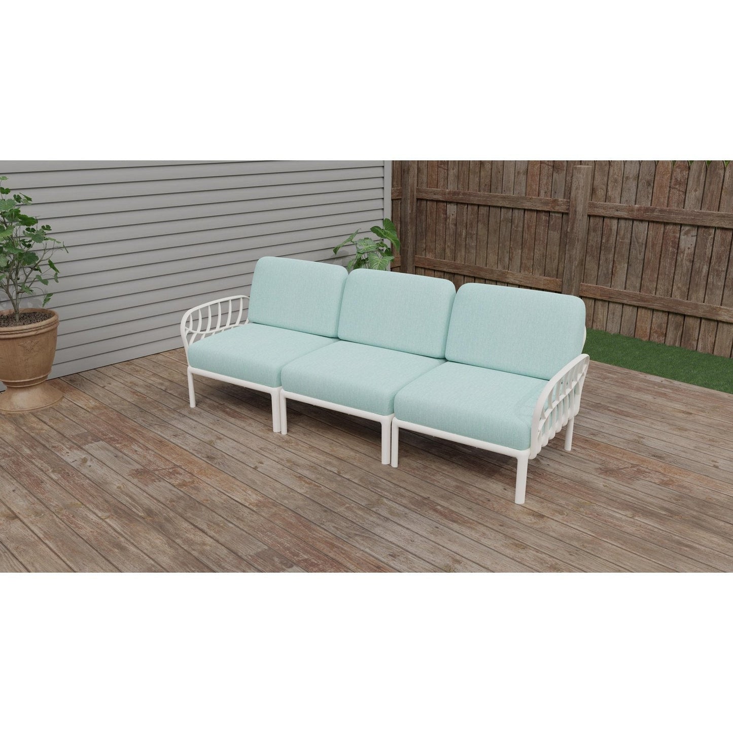Strata Furniture Dahlia Patio Sofa White -  ODASWM
