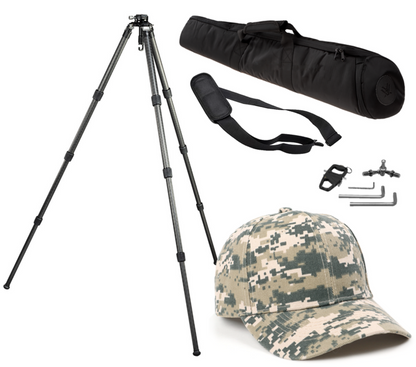 Vortex Optics Radian Carbon Tripod Kit with Leveling Head with Free Hat Bundle