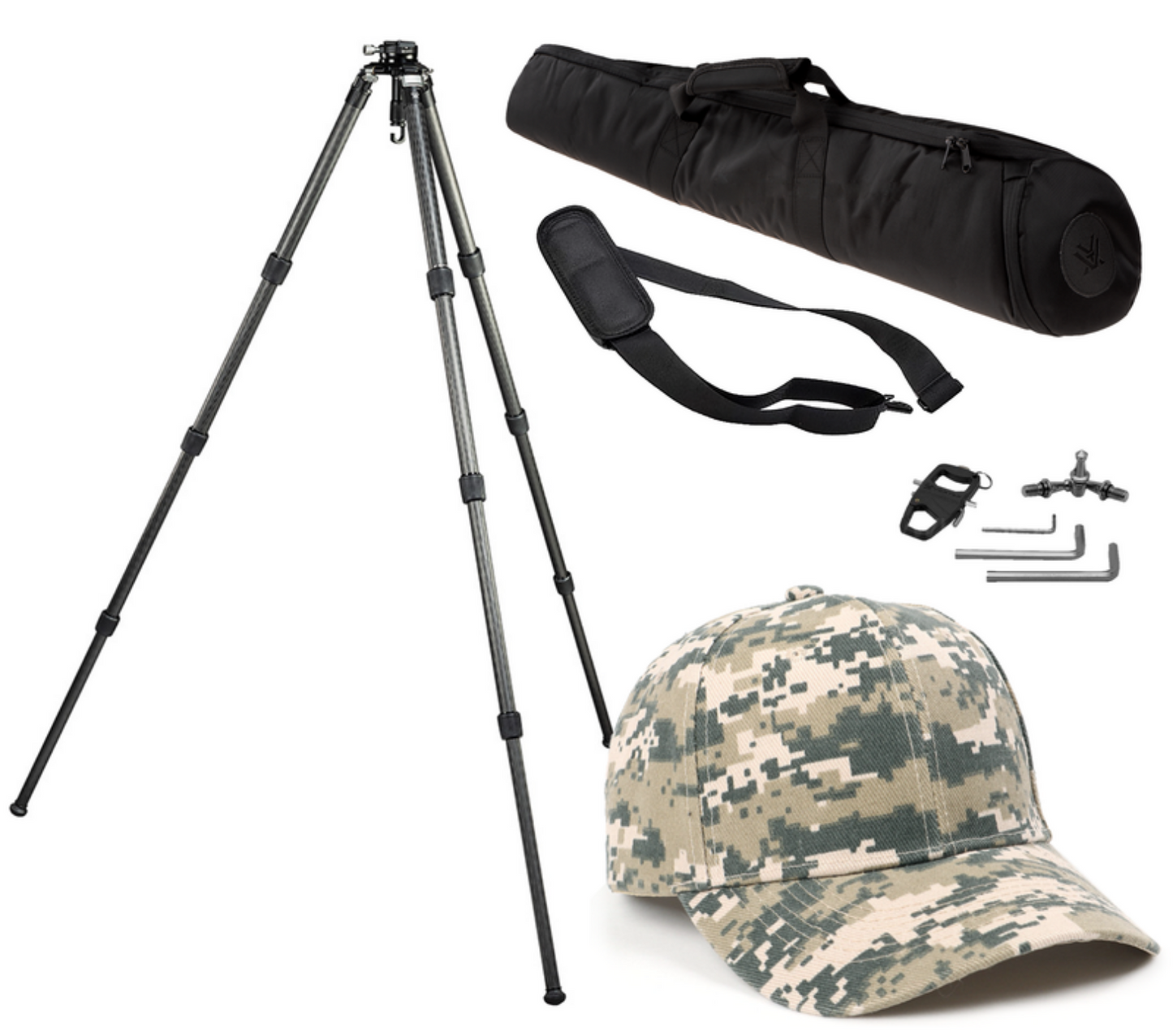 Vortex Optics Radian Carbon Tripod Kit with Leveling Head with Free Hat Bundle