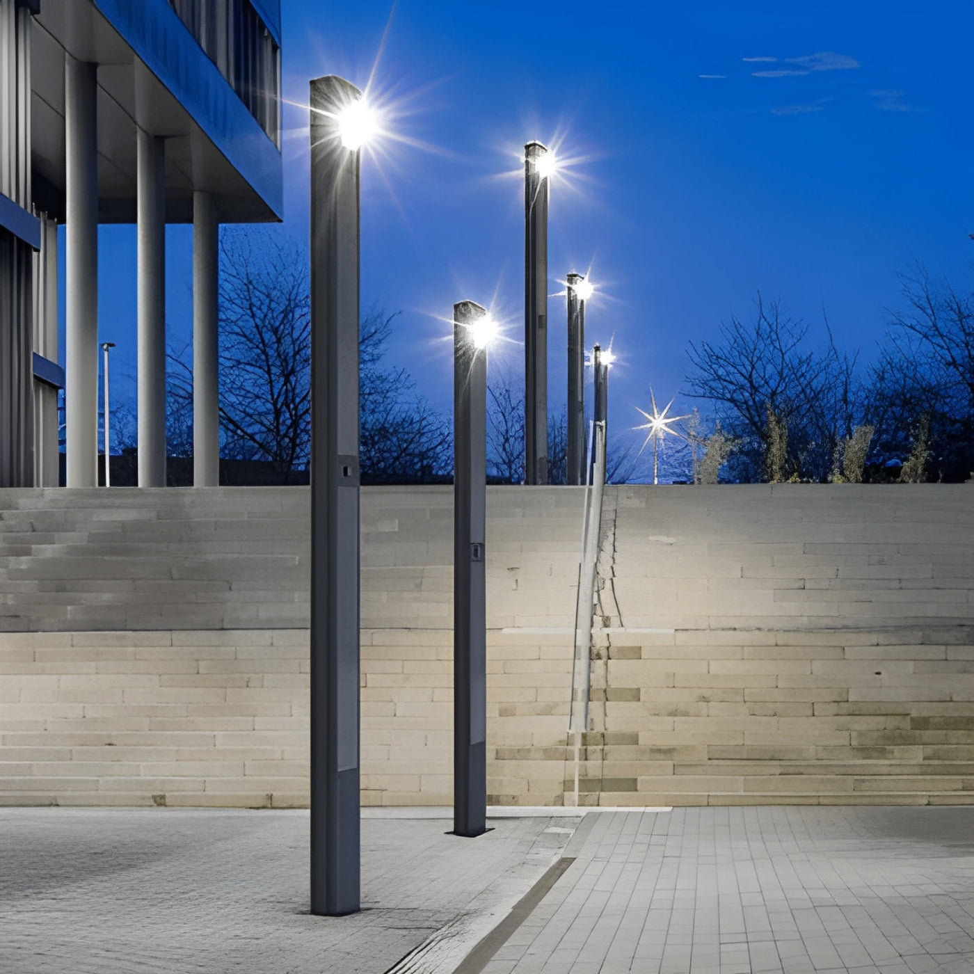 AVS Energy Solar Urban Light 20 Watt 3000 Lumens 5000K Black Housing Pathway Lighting Landscape Light Solar Resistant Bollard Light - AVS-TOTEM-20W