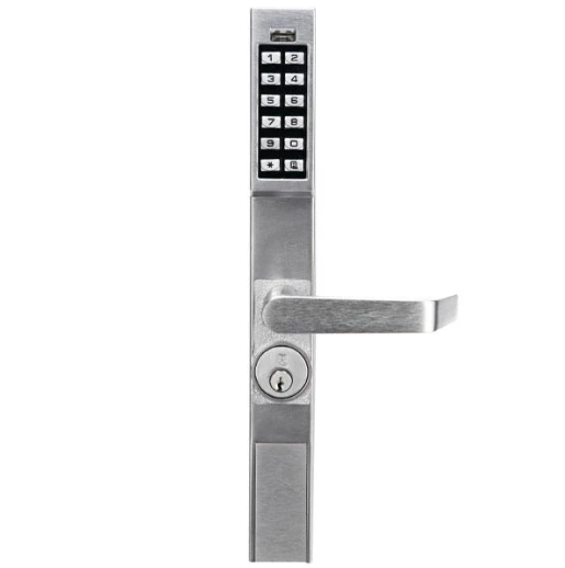 Alarm Lock Trilogy- DL1200 - Narrow Stile Keypad Lever Lock - 26D - Satin Chrome - Grade 1