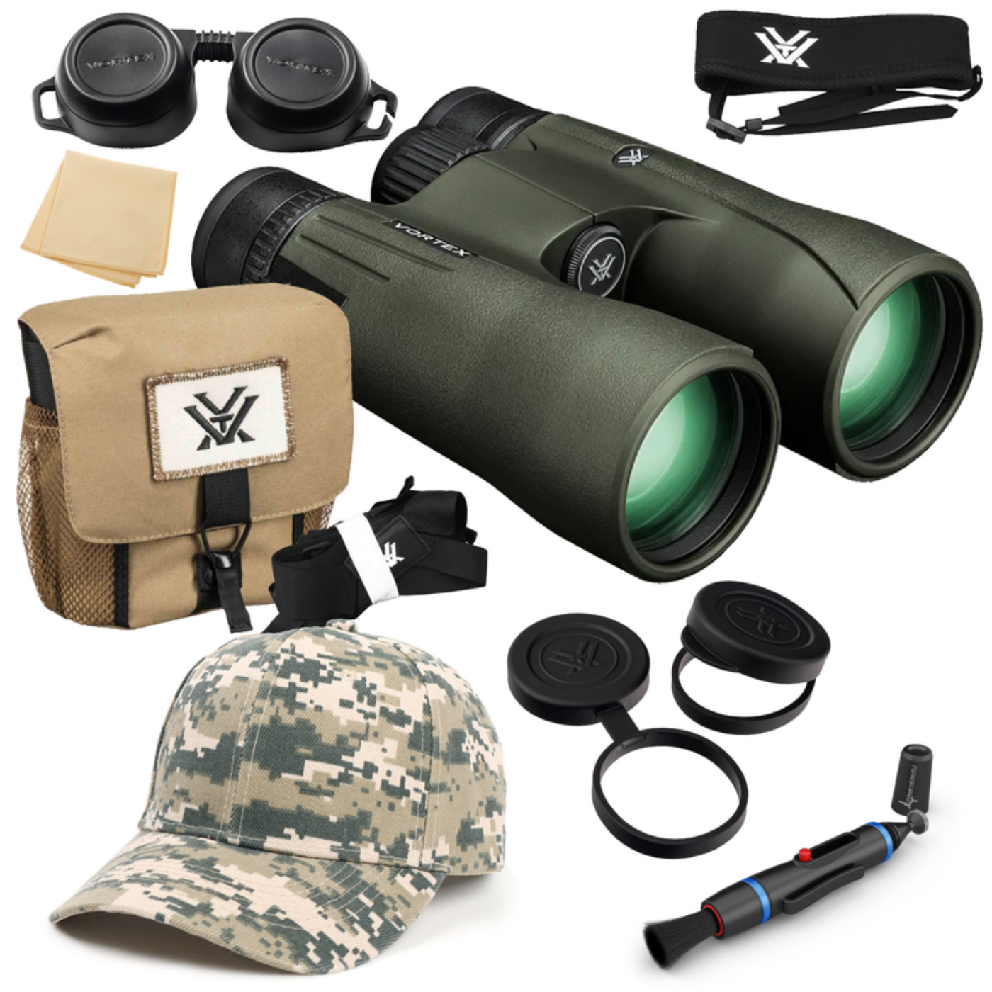 Vortex Optics Viper HD 10x50 Roof Prism Binocular with with Free Hat and Wearable4U Bundle - V202