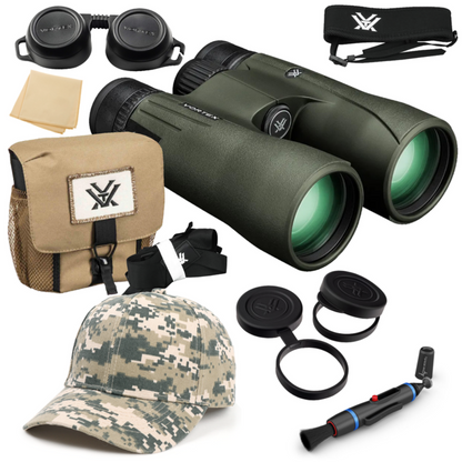 Vortex Optics Viper HD 12x50 Roof Prism Binocular with Free Hat and Wearable4U Bundle - V203