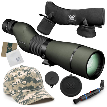 Vortex Optics Viper HD 15-45x65 Straight Spotting Scope with Free Hat and Wearable4U Bundle - V501