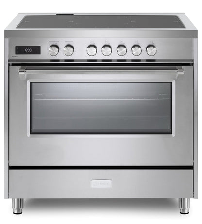 Verona - 36" Ultima Freestanding Induction Range with Convection Oven and Storage Drawer - VUFSIE365SS