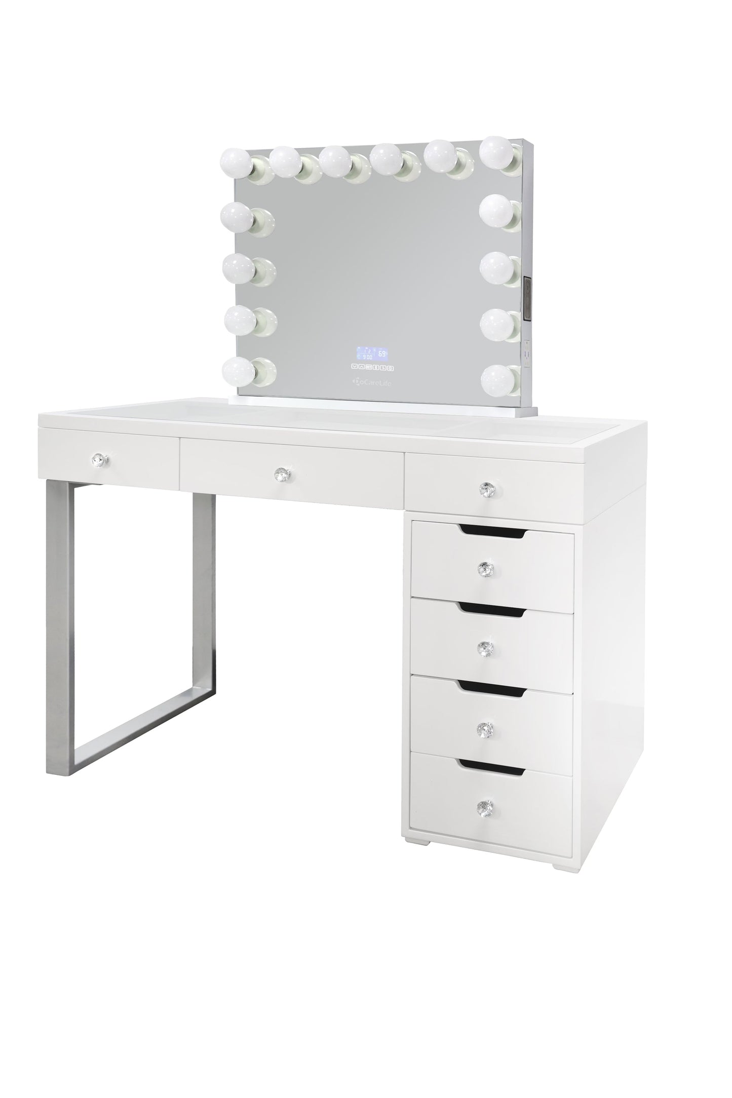 DoCareLife Nicole Vanity Set - Drawer Column - DCL-NICOLE-GWHITE