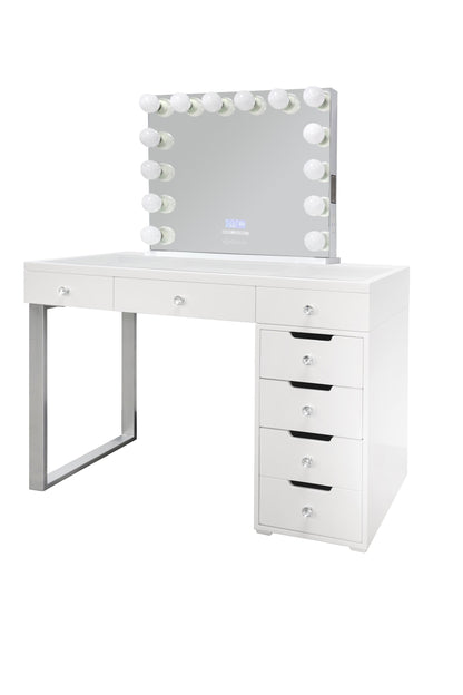 DoCareLife Nicole Vanity Set - Drawer Column - DCL-NICOLE-GWHITE