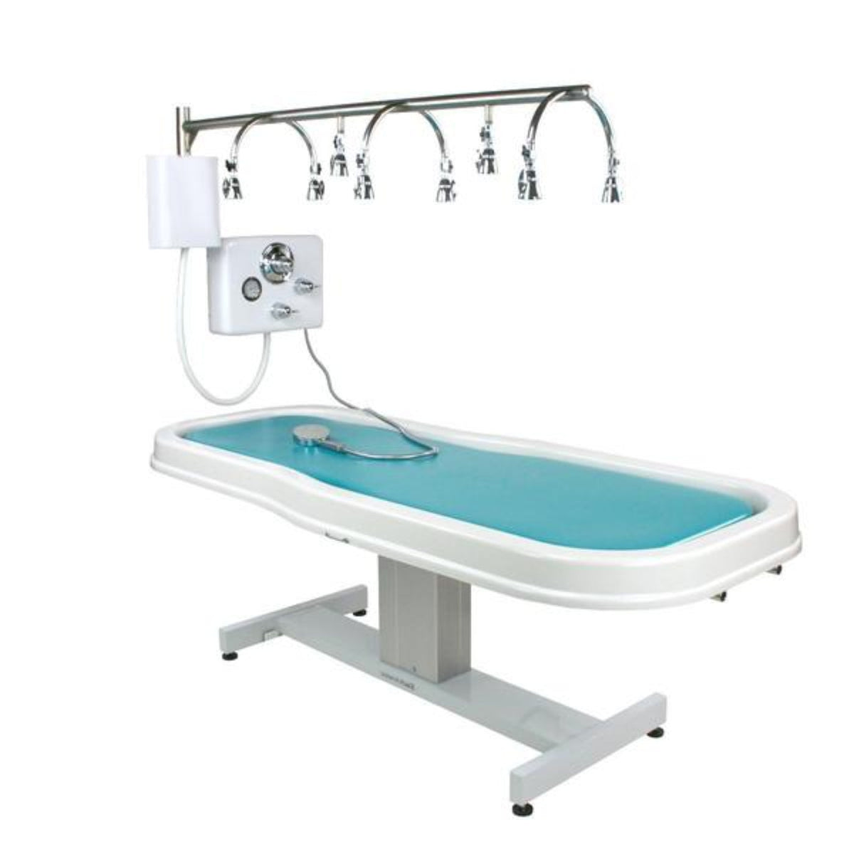 Touch America Neptune Battery Motorized Wet Table + 8-Head Vichy Shower Package for Aqua Massages - 82005+22003-0100