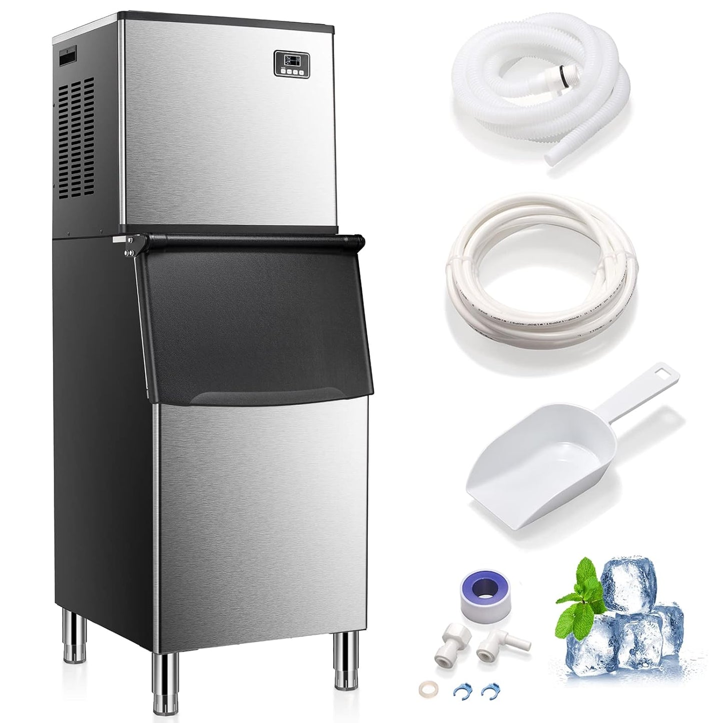 Antarctic Star Commercial Ice Maker Machine Freezer Large Storage - Z58160