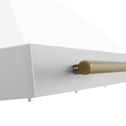 ZLINE 30 In Autograph Edition Stainless Steel Range Hood with White Matte Shell and Champagne Bronze Accents,  - KB4STZ-WM30-CB