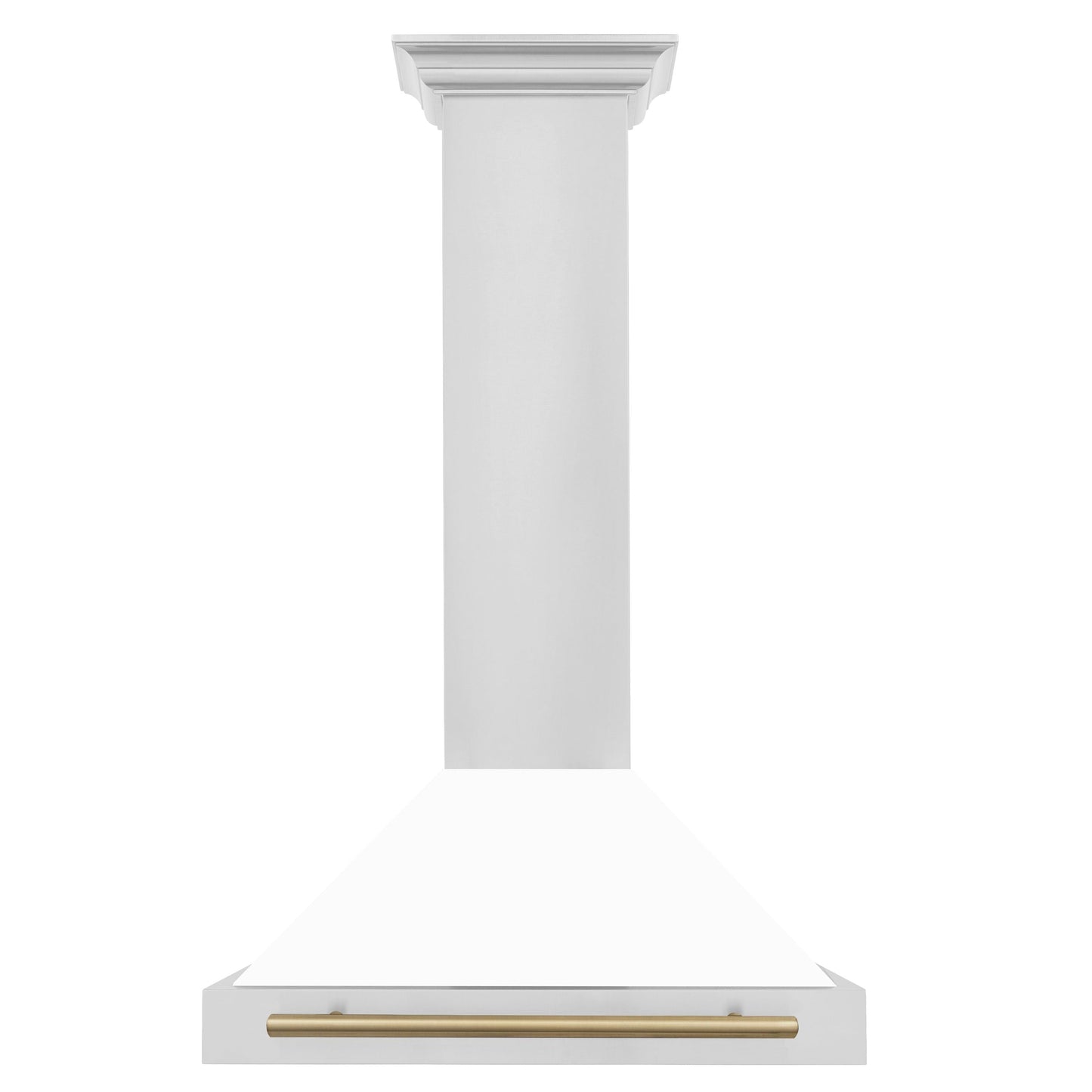 ZLINE 30 In Autograph Edition Stainless Steel Range Hood with White Matte Shell and Champagne Bronze Accents,  - KB4STZ-WM30-CB