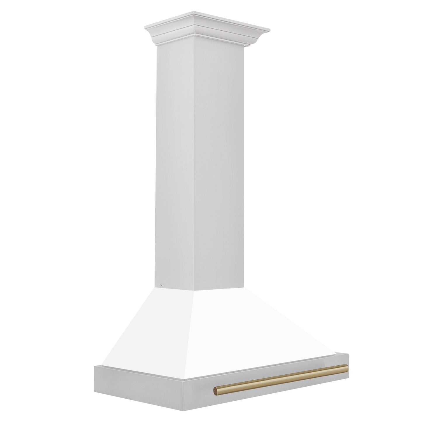 ZLINE 30 In Autograph Edition Stainless Steel Range Hood with White Matte Shell and Champagne Bronze Accents,  - KB4STZ-WM30-CB