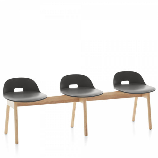 Emeco Alfi 3-Seat Low Back Bench - ALFIALDARKBROWN