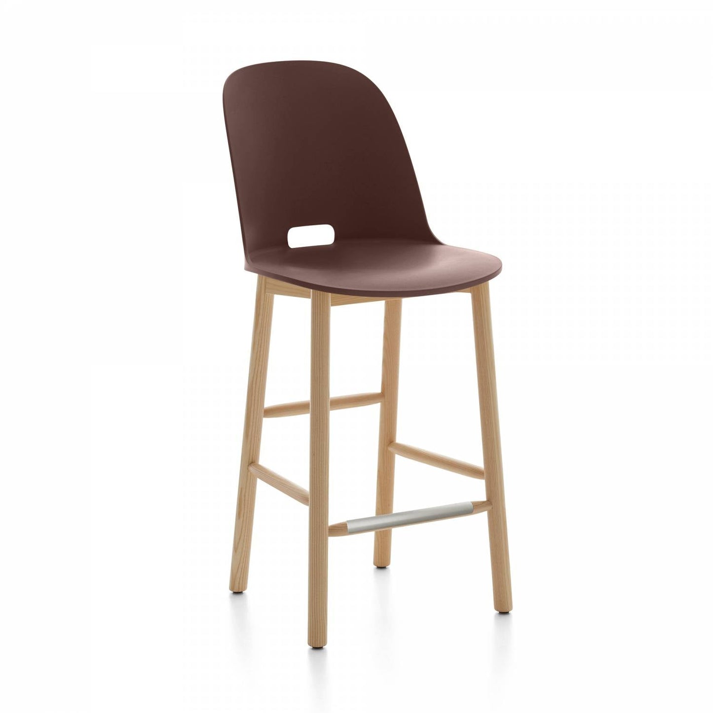 Emeco Alfi Counter High Back Stool - ALFI24AHDARKBROWN